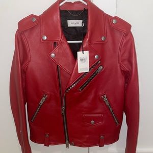 Coach 1941 Red Cardinal Moto 58656 Jacket